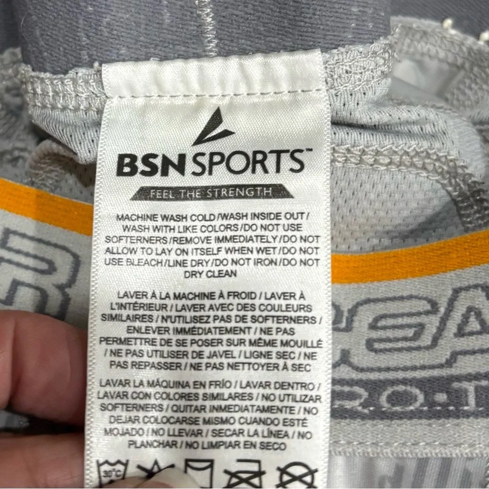 Gear Pro-Tec Youth LG Boys Padded Football Shorts Gray Orange Lightweight‎